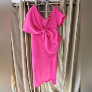Pink Statement Dress with Bow NWT